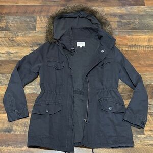 LOFT Dark Gray Utility Hooded‎ Women's Jacket